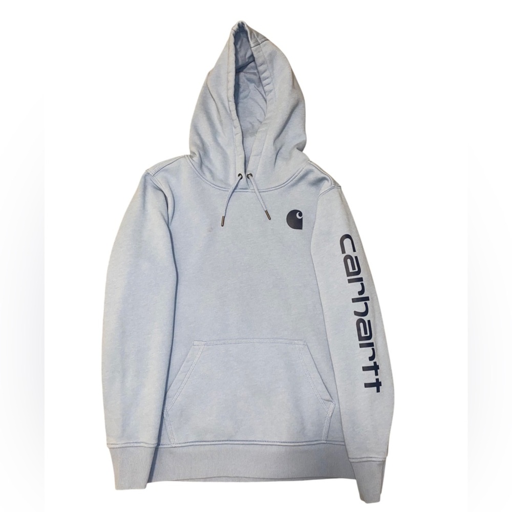 Large, Alpine Blue Heather women’s Carhartt hoodie